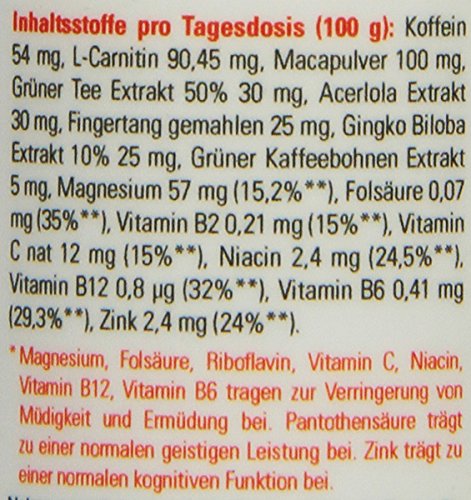 Braincharger Performance - gegen Müdigkeit + für geistige Leistung mit Guarana, Koffein, Maca, Ginkgo, Carnitin, Vitamine, 30 Kapseln, 1er Pack (1 x 25,8 g)